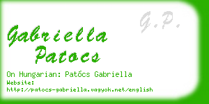 gabriella patocs business card