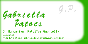 gabriella patocs business card